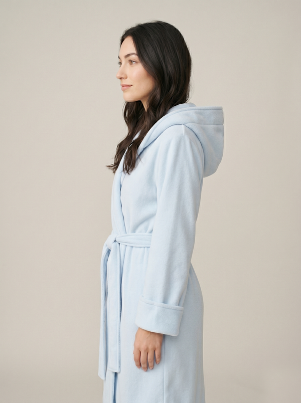 Frova Hooded Bathrobe - Light Blue