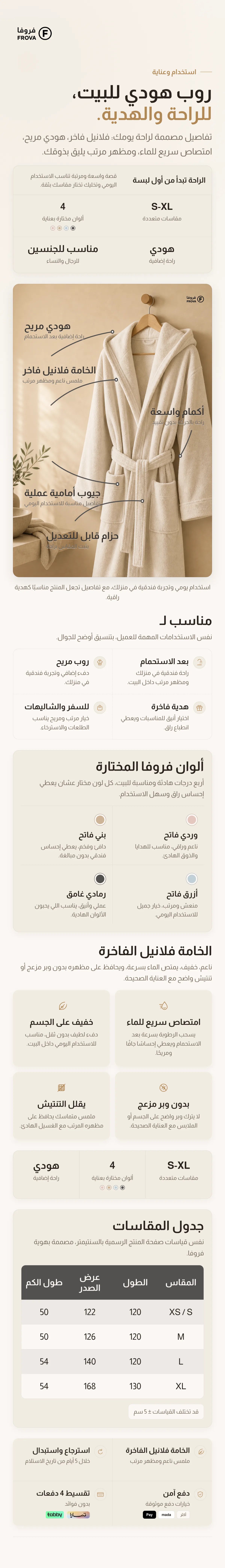 تفاصيل روب حمام فروفا هودي